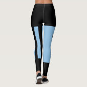 Blauw, Zwarte Oceaan en Stars Harlequin Design Leg Leggings (Achterkant)