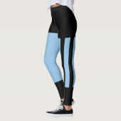 Blauw, Zwarte Oceaan en Stars Harlequin Design Leg Leggings (Links)