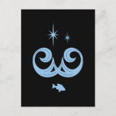 Blauw, Zwarte Oceaan en Sterren Ontwerp Briefkaart (Voorkant)