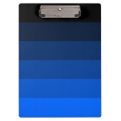 Blauw Zwarte Ombre Strepen Klembord (Voorkant)