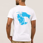 Blauw zwarte roze Logo voor / Pangea achterzijde T-shirt (Achterkant)