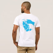 Blauw zwarte roze Logo voor / Pangea achterzijde T-shirt (Achterkant volledig)