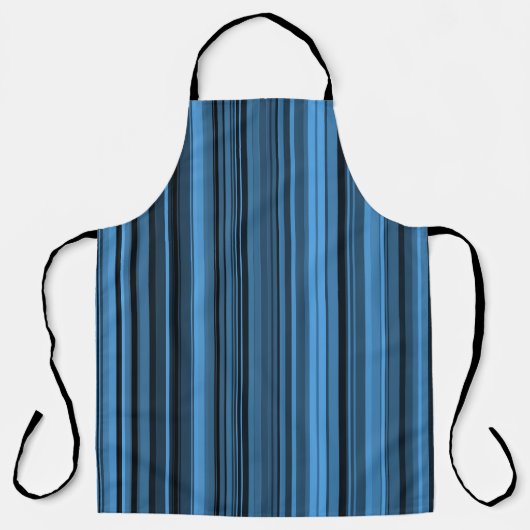 Blauw Zwarte Strepen Schort (Voorkant)