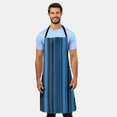 Blauw Zwarte Strepen Schort (Gedragen)