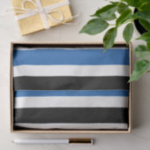 Blauw Zwarte Verticale Strepen Tissuepapier (Geschenk)