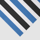 Blauw Zwarte Verticale Strepen Tissuepapier (Detail)