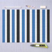 Blauw Zwarte Verticale Strepen Tissuepapier (Craft)