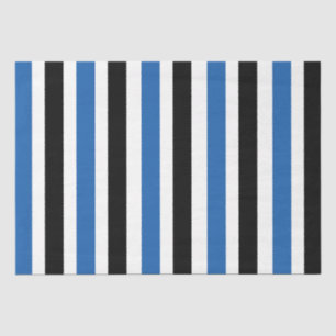 Blauw Zwarte Verticale Strepen Tissuepapier