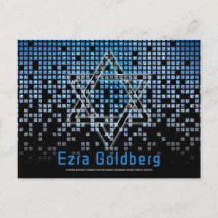 Blauw Zwarte Videospel Gamer Bar Mitzvah Dank Je Briefkaart