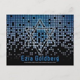 Blauw Zwarte Videospel Gamer Bar Mitzvah Dank je w Briefkaart