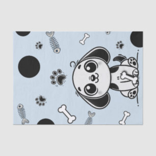 Blauw & Zwarte Visbotten Hond Puppy Verjaardagsfee Tissuepapier