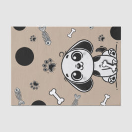 Blauw & Zwarte Visbotten Hond Puppy Verjaardagsfee Tissuepapier