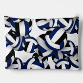 Blauw zwarte volleyballen patroon monogrammed etui (Achterkant)