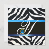 BLAUW ZWARTE WITTE ZEBRA FUR MONOGRAM, Sapphire Kaart (Voorkant)