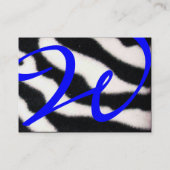 BLAUW ZWARTE WITTE ZEBRA fUR MONOGRAM, Sapphire Visitekaartje (Achterkant)