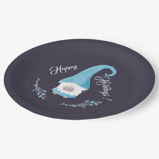 Blauw Zweeds Gnome Holiday Paper Borden Papieren Bordje (Gekanteld)