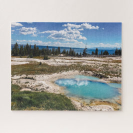 Blauw zwembad in Yellowstone Legpuzzel