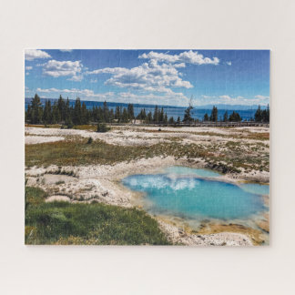 Blauw zwembad in Yellowstone Legpuzzel
