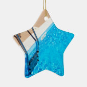 Blauw zwembad met ladder keramisch ornament (Rechts)