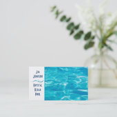 Blauw zwembad visitekaartje (Staand voorkant)