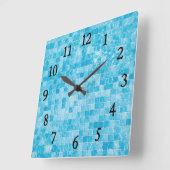 Blauw Zwembad Wandklok (Hoek)