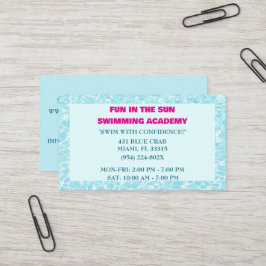 Blauw Zwembad Water Zwemlessen Visitekaartje