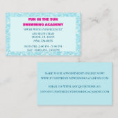 Blauw Zwembad Water Zwemlessen Visitekaartje (Voorkant / Achterkant)
