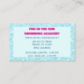 Blauw Zwembad Water Zwemlessen Visitekaartje (Voorkant)