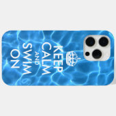 Blauw Zwembadwater Keep Calm and Swim On Case-Mate iPhone Case (Achterkant (horizontaal))