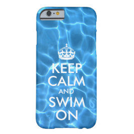 Blauw Zwembadwater Keep Calm and Swim On iPhone 15 Pro Max Hoesje