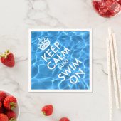 Blauw Zwembadwater Keep Calm and Swim On Servetten (Insitu)