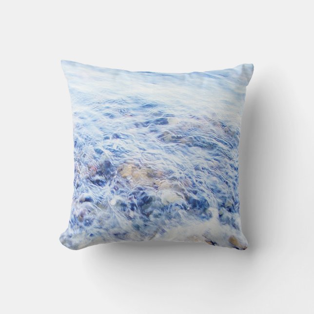Blauw zwemwater kussen (Voorkant)