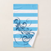 Blauw zwenkwit en blauwe strepen badhanddoekset bad handdoek (Handdoek)