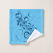 Blauw zwenkwit en blauwe strepen badhanddoekset bad handdoek (Wasdoekje)