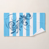 Blauw zwenkwit en blauwe strepen badhanddoekset bad handdoek (Handdoek)