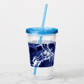 Blauw zwieppatroon acryl drinkbeker (Achterkant)