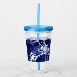 Blauw zwieppatroon acryl drinkbeker