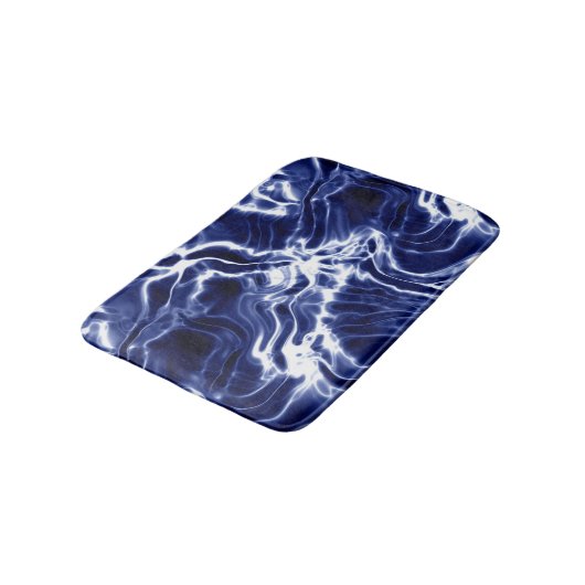 Blauw zwieppatroon badmat (Gekanteld)