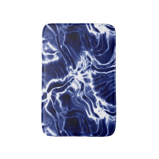 Blauw zwieppatroon badmat (Voorkant Verticaal)