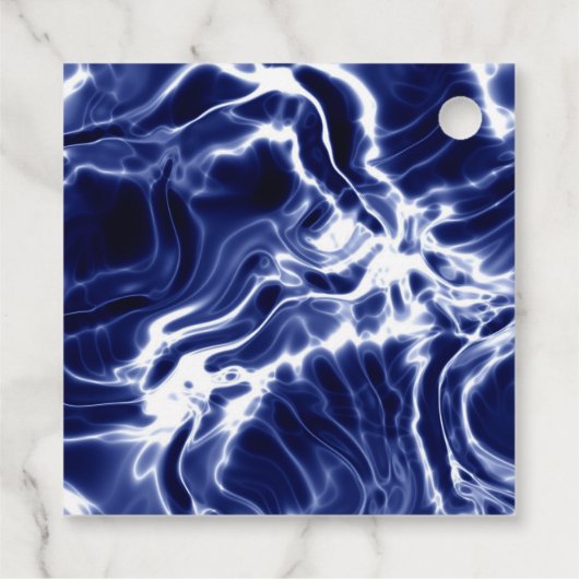 Blauw zwieppatroon bedankjes labels (Achterkant)