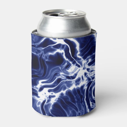 Blauw zwieppatroon blikjeskoeler (Blikje Voorkant)