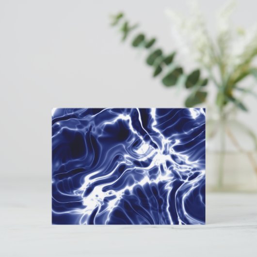 Blauw zwieppatroon briefkaart (Staand voorkant)