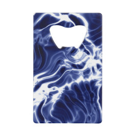 Blauw zwieppatroon creditkaart flessenopener