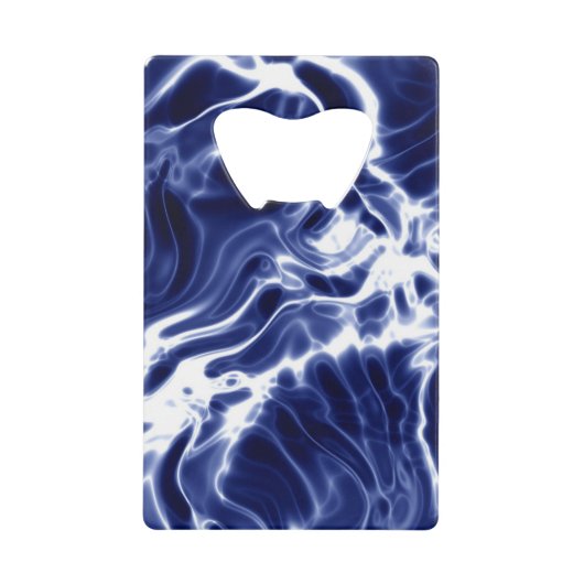 Blauw zwieppatroon creditkaart flessenopener (Voorkant)