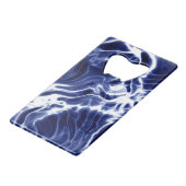 Blauw zwieppatroon creditkaart flessenopener (Achterkant Gekanteld)