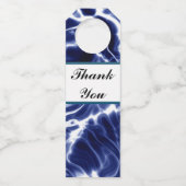 Blauw zwieppatroon flessenhanger (Voorkant)