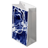 Blauw zwieppatroon klein cadeauzakje (Voorkant Gekanteld)