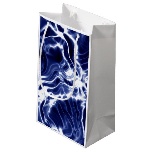 Blauw zwieppatroon klein cadeauzakje (Achterkant Gekanteld)