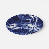 Blauw zwieppatroon papieren bordje (Gekanteld)