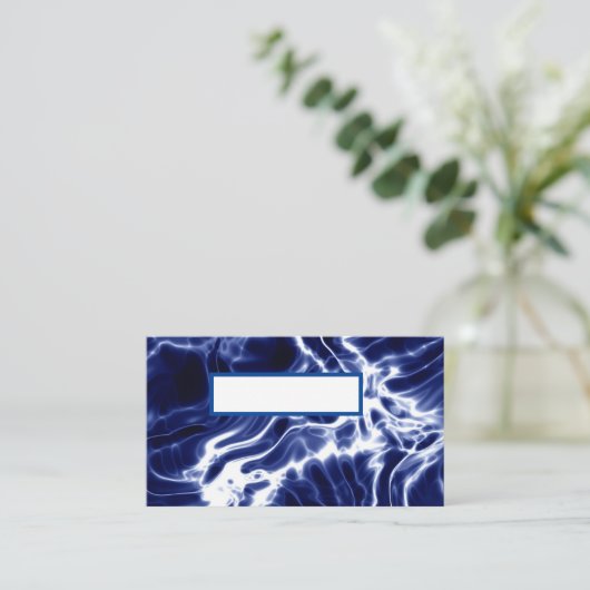 Blauw zwieppatroon plaatskaartje (Staand voorkant)